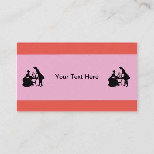 赤ピンクのテーブルワインを飲むカップル 名刺 (裏面)