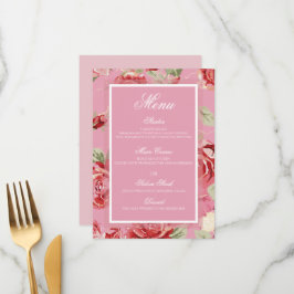 赤ピンクのバラフローラ牡丹フラワーメニュー メニュー