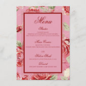 赤ピンクのバラフローラ牡丹フラワーメニュー メニュー (正面)