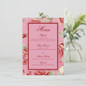 赤ピンクのバラフローラ牡丹フラワーメニュー メニュー (スタンド正面)