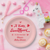 赤ピンクのバレンタインデー少し甘い赤ちゃんシャワー ペーパープレート (パーティー)