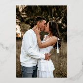 赤ピンクのパンジー水彩花結婚の金ゴールド 箔招待状 (裏面)