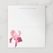 赤ピンクのフラッグアイリスの水色のゲスト座席表 プレイスカード (外部開封)