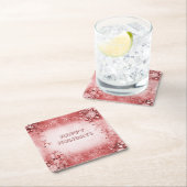 赤ピンクのホリデーシーズン紙コースター スクエアペーパーコースター (インサイチュ)