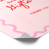 赤ピンクの四角い枠カードとギフト ポスター (角)