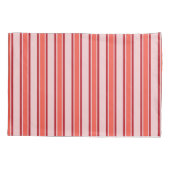 赤ピンクの垂直ストライプパターン 枕カバー (裏面)