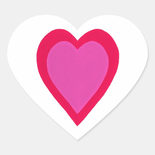 赤ピンクの層状ハートシール ハートシール (正面)