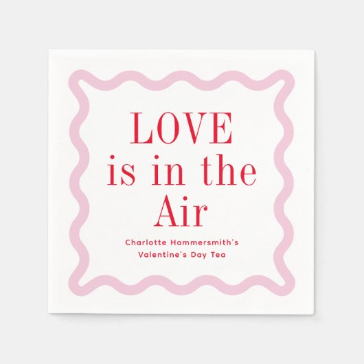 赤ピンクの愛はAir Wavy Squareにある スタンダードカクテルナプキン (正面)