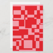 赤ピンクの正方形 便箋 (正面/裏面)