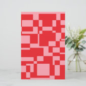 赤ピンクの正方形 便箋 (スタンド正面)