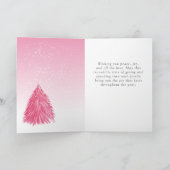 赤ピンクの水の色のクリスマスツリー芸術的 シーズンカード (内部)