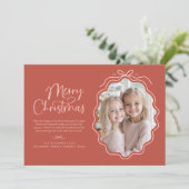 赤ピンクの波状レトロ写真 シーズンカード (スタンド正面)