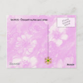 赤ピンクの白カラフルい花(青) ポストカード (裏面)