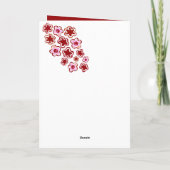 赤ピンクの花バレンタインデーのカップル シーズンカード (裏面)