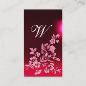 赤ピンクの花花束及びカーネーションモノグラム 名刺 (裏面)