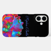 赤ピンクの青い紫のフローラカラフルフローラケース – M Case-Mate iPhoneケース (裏面 (横))