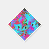 赤ピンクの青い紫のフローラカラフルフローラ スタンダードカクテルナプキン (角)