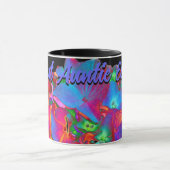 赤ピンクの青い紫のフローラカラフルフローラ マグカップ (中央)