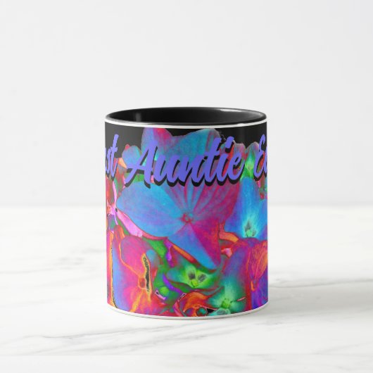 赤ピンクの青い紫のフローラカラフルフローラ マグカップ (中央)