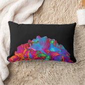赤ピンクの青い紫のフローラカラフルフローラ ランバークッション (ブランケット)