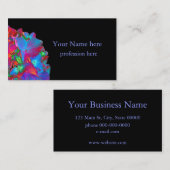 赤ピンクの青い紫のフローラカラフルフローラ 名刺 (正面/裏面)