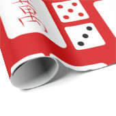 赤ピンクの麻雀タイル中国のアジアのゲーム ラッピングペーパー (ロールコーナー)