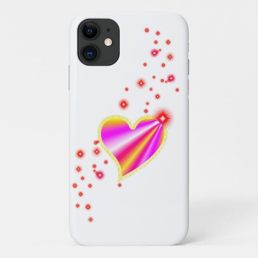 赤ピンクイエローレインボーハート（星あり） Case-Mate iPhoneケース (裏面)
