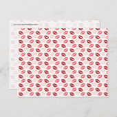 赤ピンクキス私のキス唇バレンタインデーの贈り物 シーズンポストカード (正面/裏面)