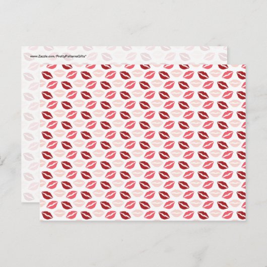 赤ピンクキス私のキス唇バレンタインデーの贈り物 シーズンポストカード (正面/裏面)