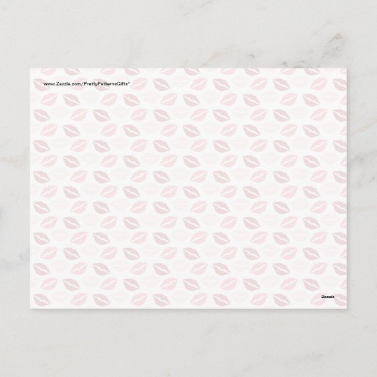 赤ピンクキス私のキス唇バレンタインデーの贈り物 シーズンポストカード (裏面)