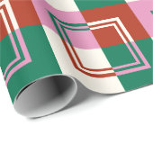 赤ピンクグリーン ラッピングペーパー (ロールコーナー)