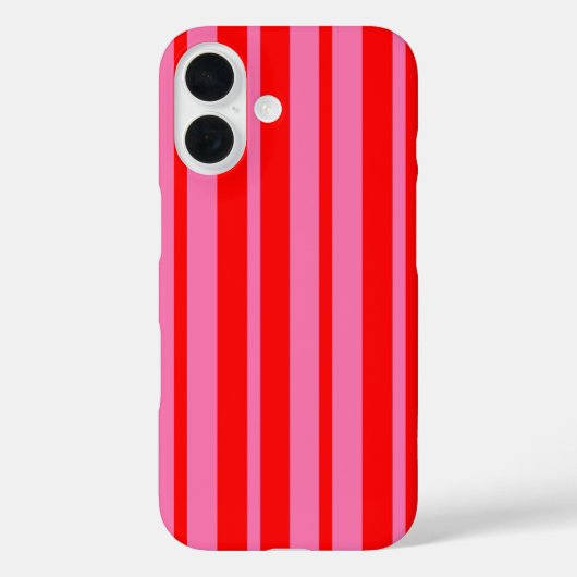 赤ピンクスタイリッシュ色ストライプデザイン Case-Mate iPhoneケース (裏面)