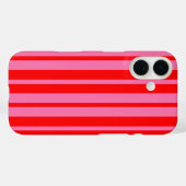 赤ピンクスタイリッシュ色ストライプデザイン Case-Mate iPhoneケース (裏面 (横))