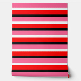 赤ピンクストライプ色の水平線 壁紙