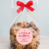 赤ピンクバレンタインの恋人の赤ちゃんシャワーのお願い ラウンドシール