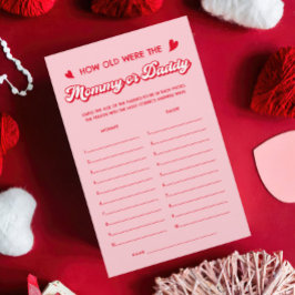 赤ピンクバレンタイン赤ちゃんシャワーゲーム推測年齢