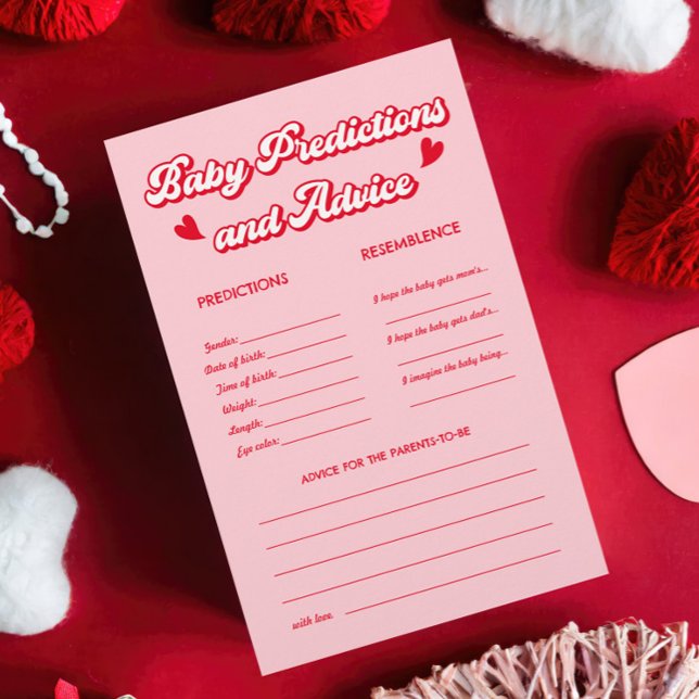 赤ピンクバレンタイン赤ちゃんシャワー予測ゲーム (クリエイターアップロード済み)