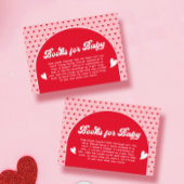 赤ピンクバレンタイン赤ちゃんシャワー本ベビー エンクロージャーカード