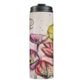 赤ピンクパープルポピー花ポピーフローラ タンブラー (正面)