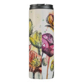 赤ピンクパープルポピー花ポピーフローラ タンブラー (裏面)