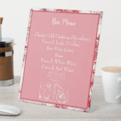 赤ピンクフランスのトイルバーのメニュー記号 台座サイン (インサイチュ)