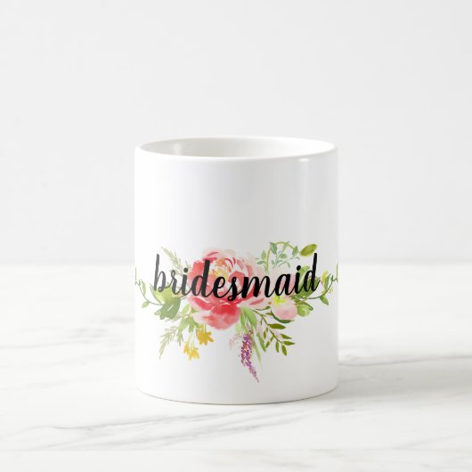 赤ピンクフローラ コーヒーマグカップ (中央)