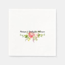 赤ピンクフローラ スタンダードカクテルナプキン