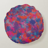 赤ピンクブルーパープルドロップスモダンクカラフルッション ラウンドクッション (裏面)
