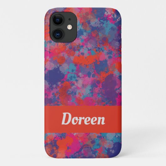 赤ピンクブルーパープルモダンロカラフルップ Case-Mate iPhoneケース (裏面)