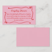 赤ピンクボウフレーム手書きディスプレイシャワー エンクロージャーカード (正面/裏面)