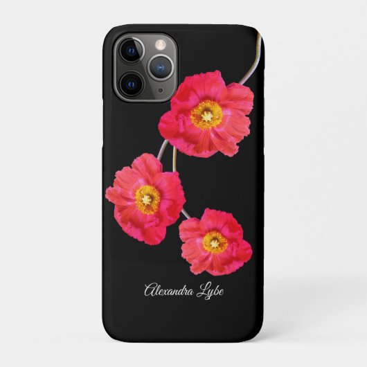 赤ピンクポピーモダンズポピーの花 Case-Mate iPhoneケース (裏)