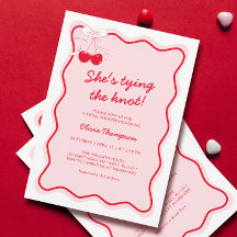 赤ピンク彼女は結び目ブライダルシャワー