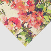 赤ピンク水彩花模様1 薄葉紙 (詳細)