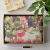 赤ピンク水彩花模様1 薄葉紙 (ギフト)